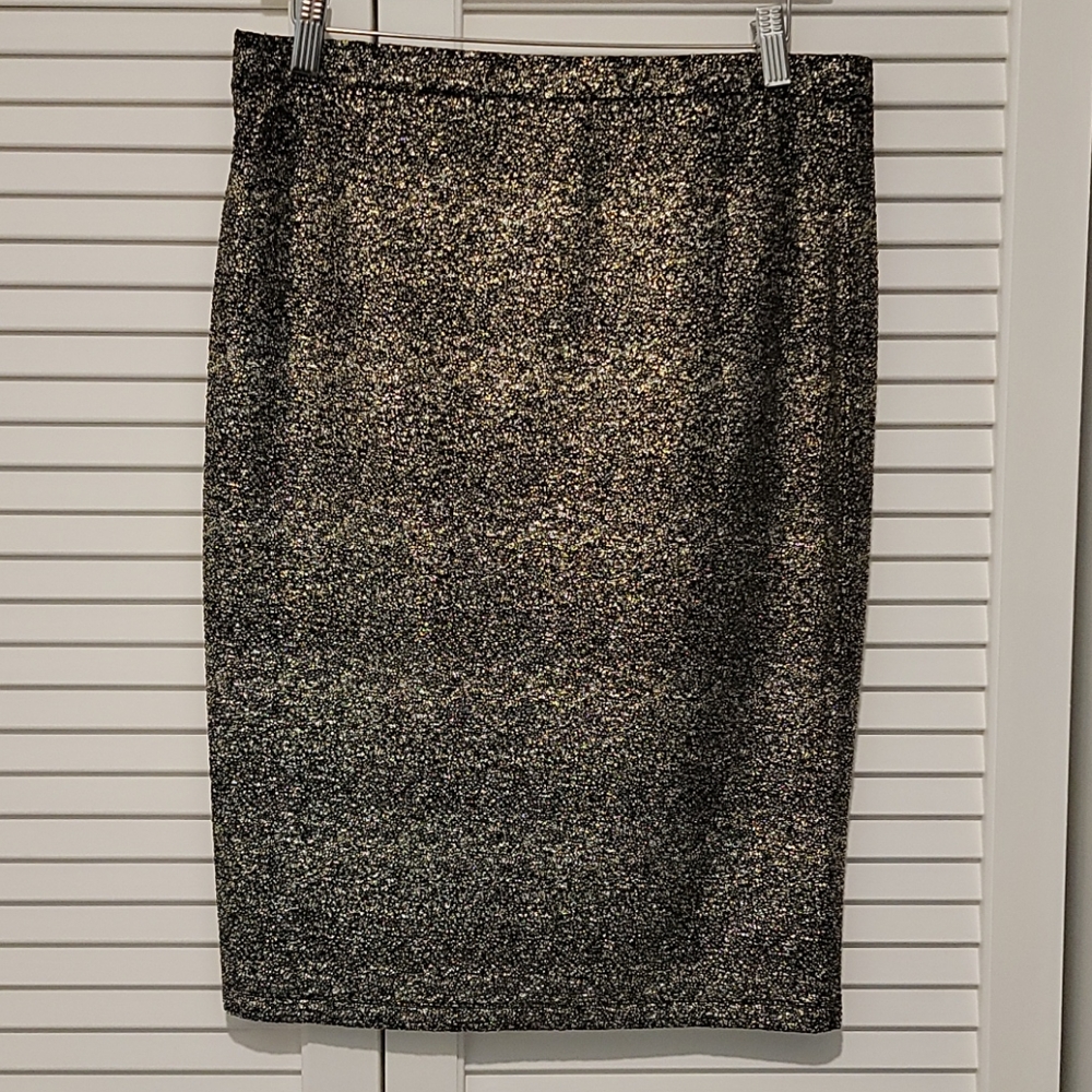 Sparkly & stretchy gold/black pencil skirt